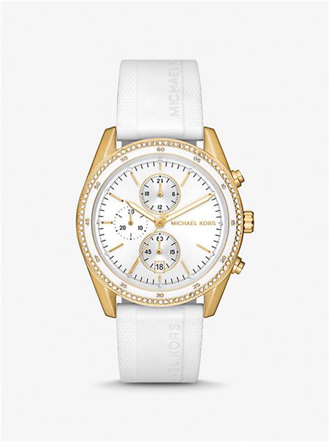 michael kors heidi gold tone watch|Oversized Hadyn Pavé Gold.